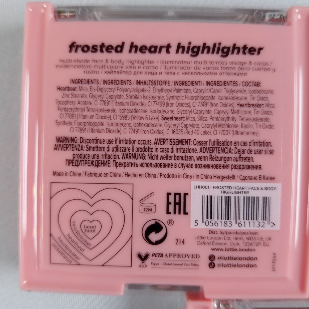 3X NEW SEALED Lottie Frosted Heart Highlighter Shimmer Multi-Shade Face Body Lot - Picture 4 of 5